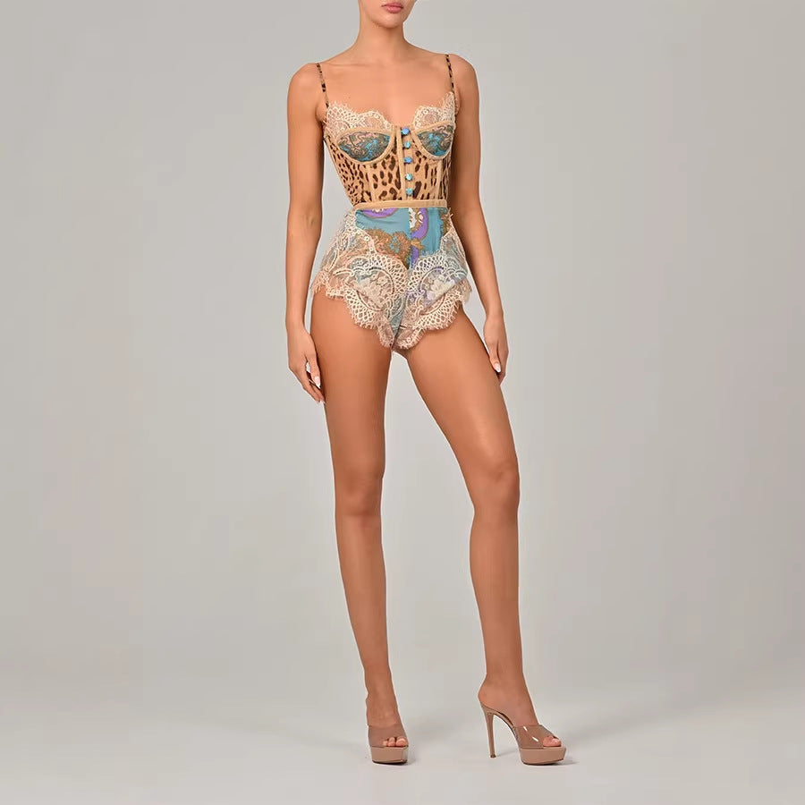 Womens New Strap-style Sexy Lace Jumpsuit by Ricaloux