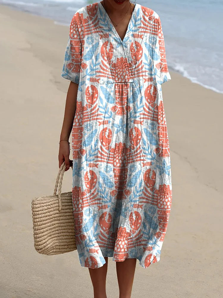 Womens Casual Dress With 3D-Printed Sleeves by Ricaloux