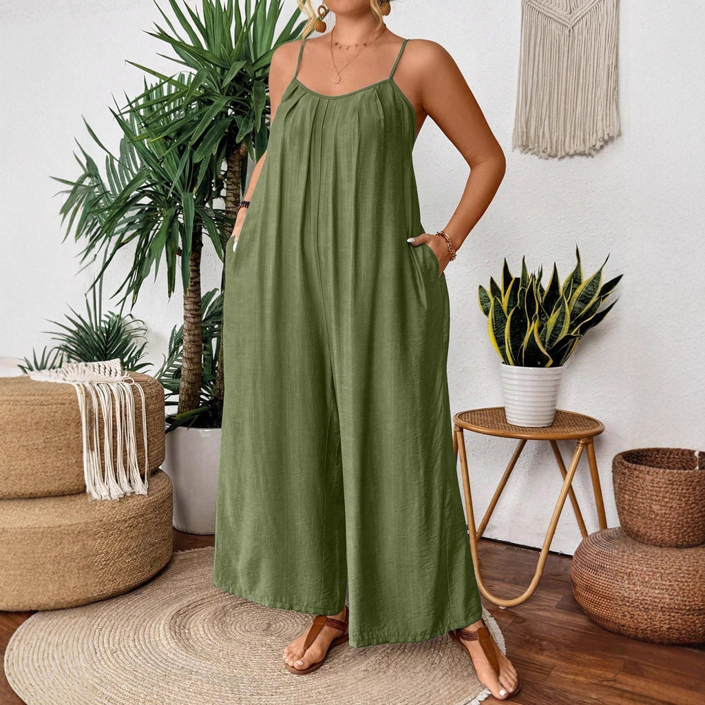 Chic Casual Strap Wide-leg Jumpsuit by Ricaloux