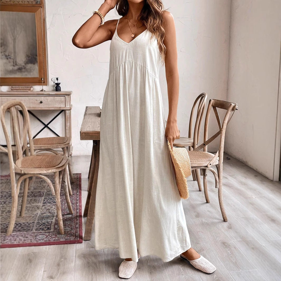 Strapless Relaxed-fit A-line Long Dress by Ricaloux