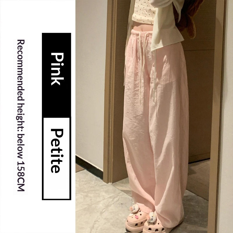 White Cotton-linen Wide-leg Viscose Floor-length Pants – Premium 0 | RICALOUX