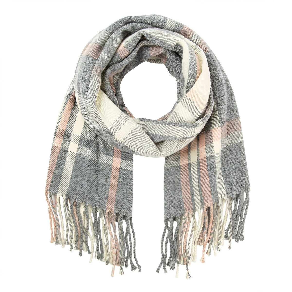 British-style Mens And Womens Couple Tassel Scarf With Large Plaid Pattern – Premium 0 | RICALOUX