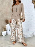 AutumnWinter Floral-Print Two-Piece Set by Ricaloux