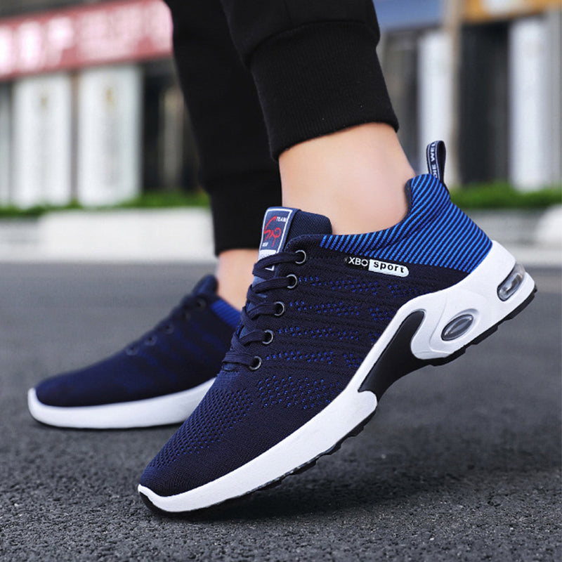 Fashion Mesh Shoes With Striped Design Men Outdoor Breathable Lace-up Sneakers Csual Lightweight Running Sports Shoes For Men – Premium 4 | RICALOUX