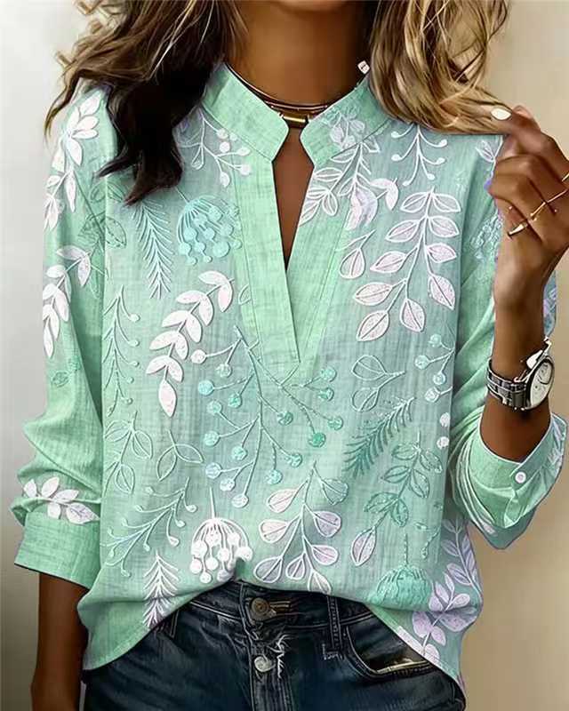Pullover Versatile Spring Summer Long-sleeve Blouse Top by Ricaloux