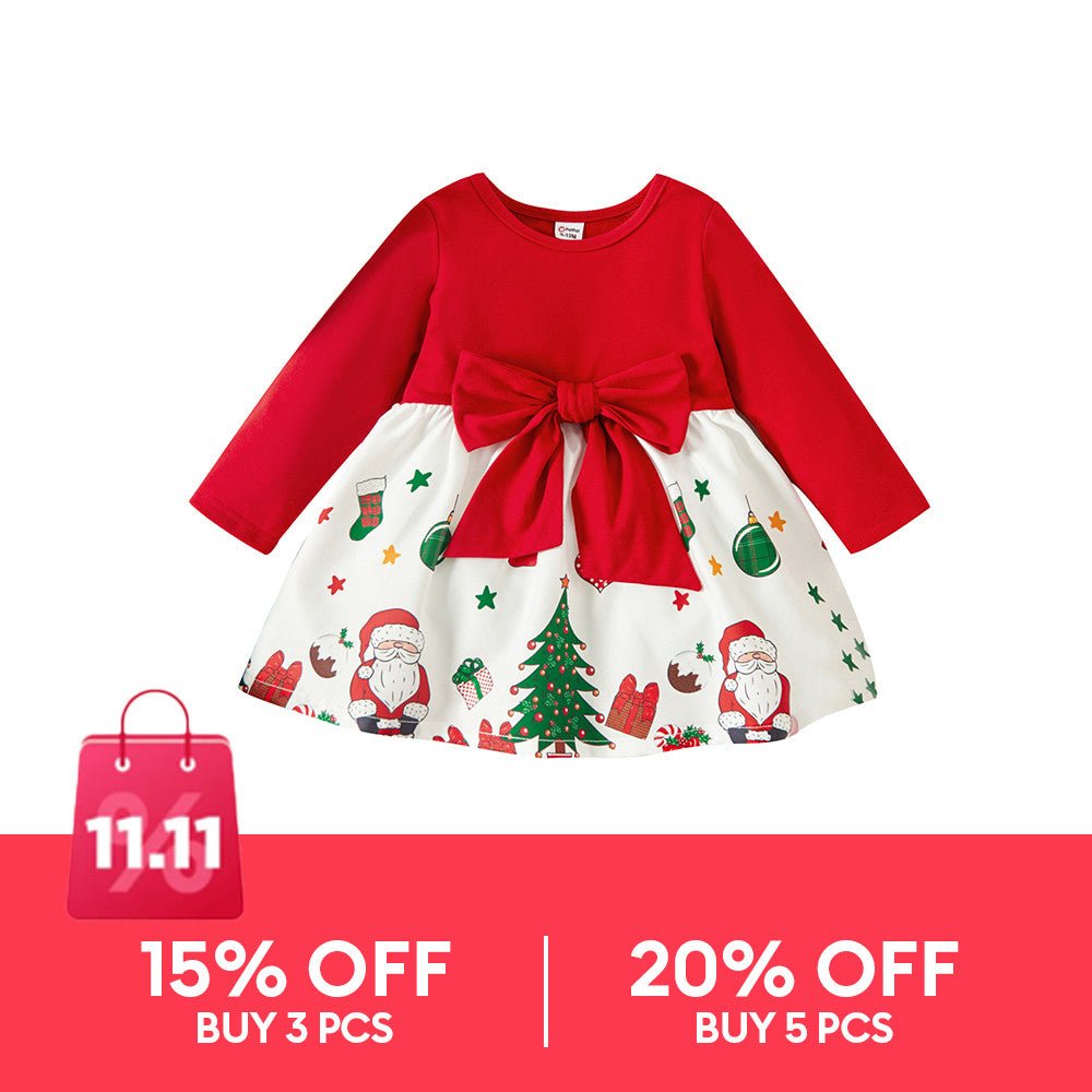 PatPat Christmas Baby Dress Girl Clothes New Born Infan - RICALOUX
