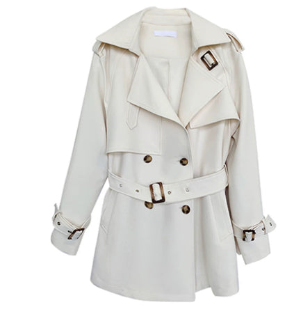 Relaxed-fit Designer-style Mid-length Coat For Petite Figures In A British-Korean Aesthetic – Premium 0 | RICALOUX
