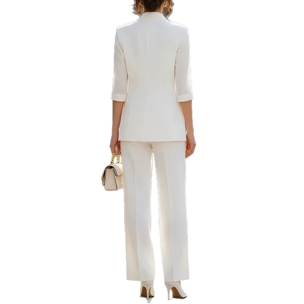 Solid-color Casual Chic Suit Wide-leg Pants Two-piece Set – Premium 0 | RICALOUX