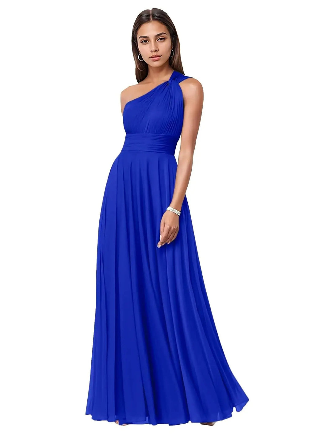 Womens Wedding One-Shoulder Chiffon Dress – Premium 0 | RICALOUX