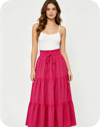 High-waisted A-line Skirt Bohemian-style Printed Flared Skirt – Premium 0 | RICALOUX