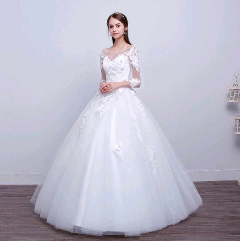 new shoulders Slim Qi wedding bride married slim wedding dress - RICALOUX