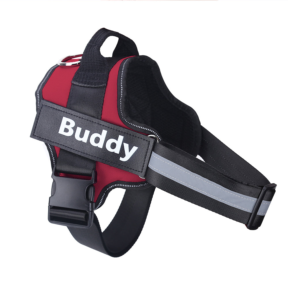 Personalized Dog Harness NO PULL Reflective Breathable Adjustable Pet Harness Vest For Small Large Dog Custom Patch Pet Supplies by Ricaloux