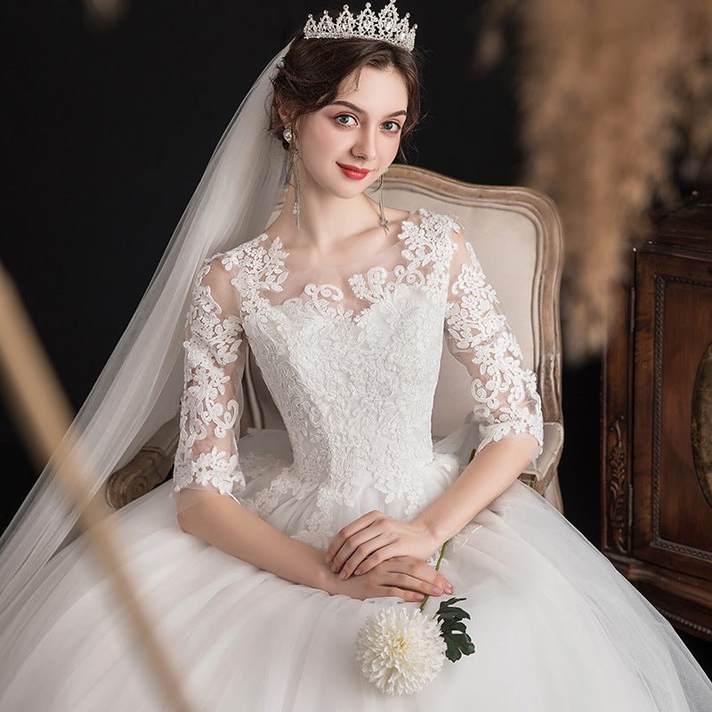 One-shoulder Dream Slim Sleeve Lace Bride - RICALOUX