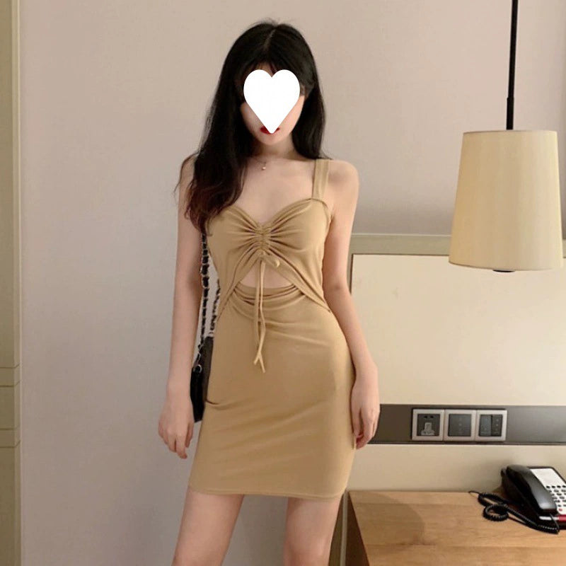 Womens Sexy Drawstring Bandage Bodycon Slip Dress by Ricaloux