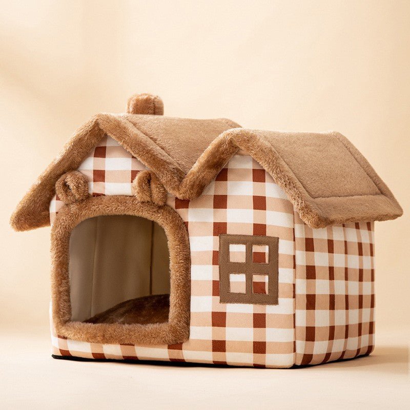 Foldable Dog House Pet Cat Bed Winter Dog Villa Sleep Kennel Removable Nest Warm Enclosed Cave Sofa Pets Supplies - RICALOUX