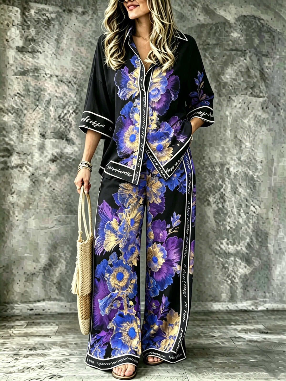 Spring Summer Womens Shirt Set With Digital Print – Premium 0 | RICALOUX