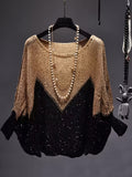 New Style Hip-covering Relaxed-fit Knitted Bottoming Top Color-block Fashion Top – Premium 0 | RICALOUX