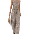 Womens Best-selling Waist-cinching Adjustable-lace-up Printed Jumpsuit – Premium 0 | RICALOUX