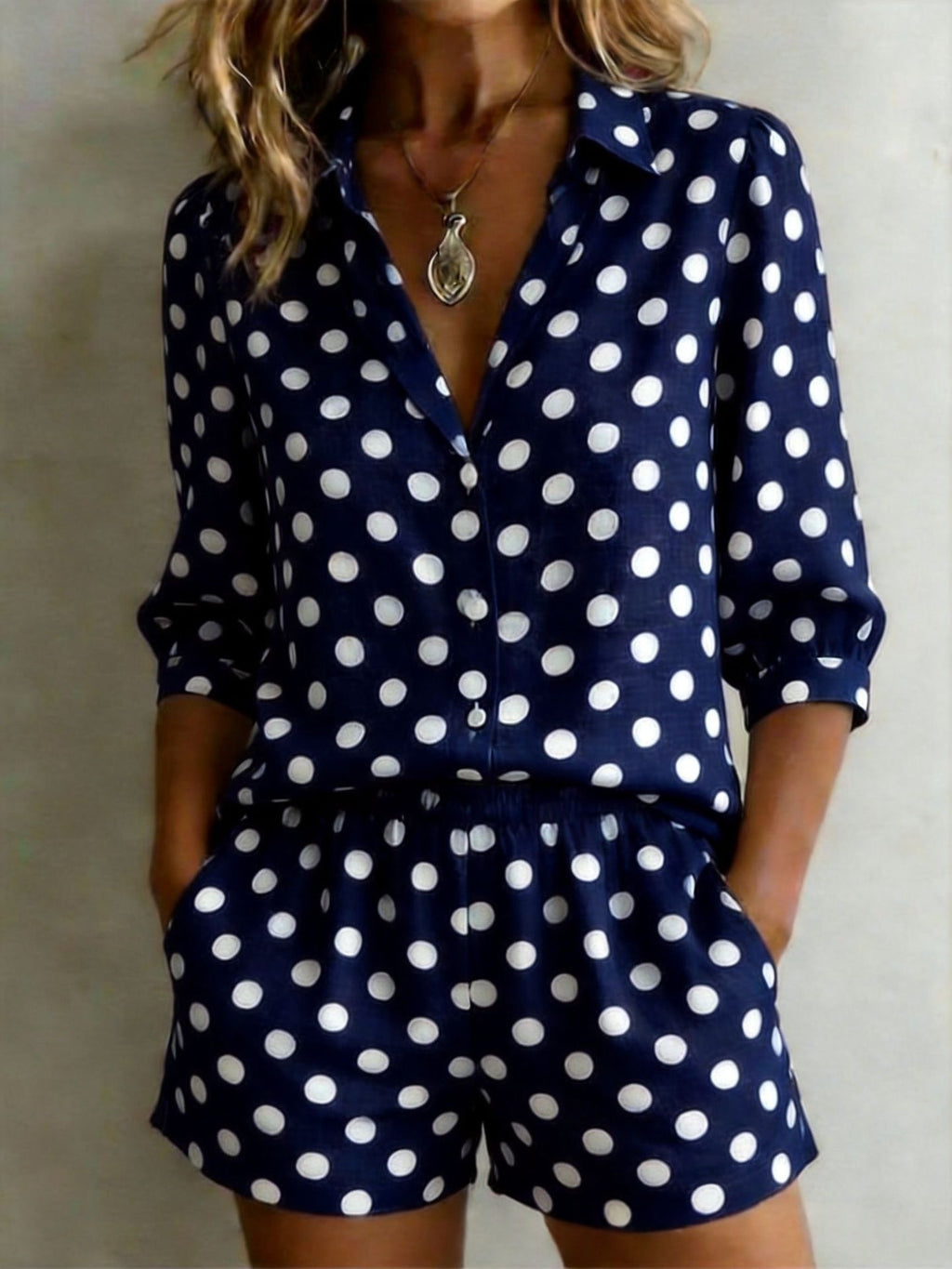 Womens European And American Cross-Border Casual Holiday Printed Polka-Dot Set – Premium 0 | RICALOUX
