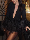 Long-sleeved Wool-decorated Jumpsuit Suit – Premium 0 | RICALOUX
