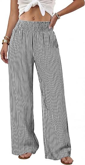 Womens Relaxed-fit High-waisted Casual Wide-leg Trousers With Pleats by Ricaloux