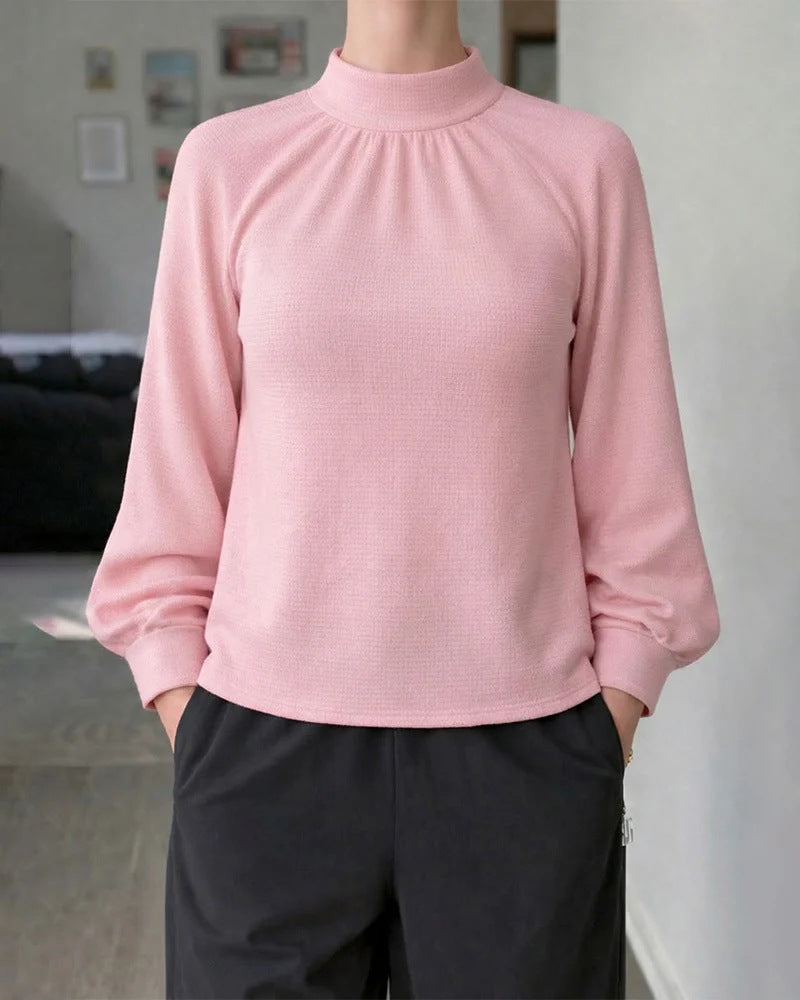Springautumn Knitted Long-sleeve Casual Raglan-sleeve Turtleneck Lace-trimmed Sweater Bottoming Shirt – Premium 0 | RICALOUX