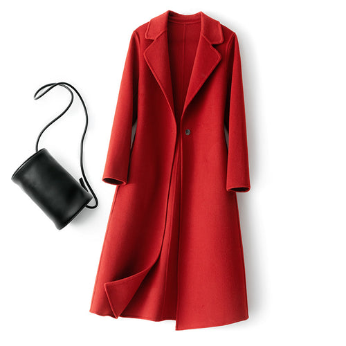 Cashmere Coat Womens Mid-length Wool Outerwear by Ricaloux