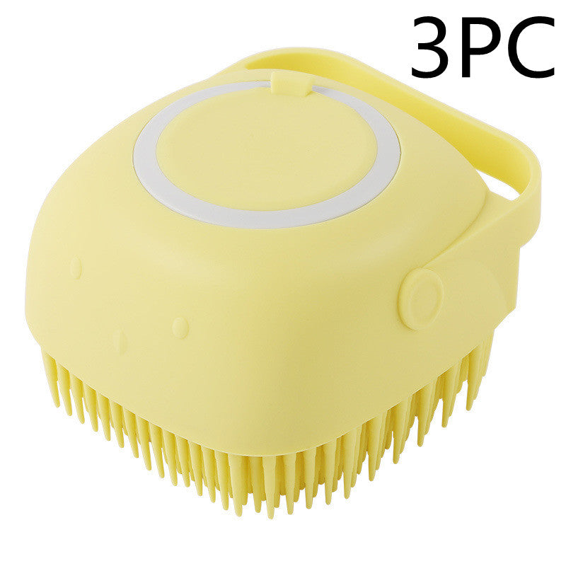 Silicone Dog Bath Massage Gloves Brush Pet Cat Bathroom Cleaning Tool Comb Brush For Dog Can Pour Shampoo Dog Grooming Supplies by Ricaloux