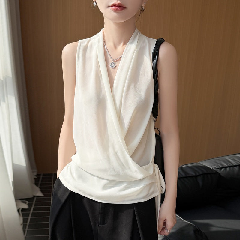 Versatile Figure-flattering Pleated Top With A Cinched Waist by Ricaloux