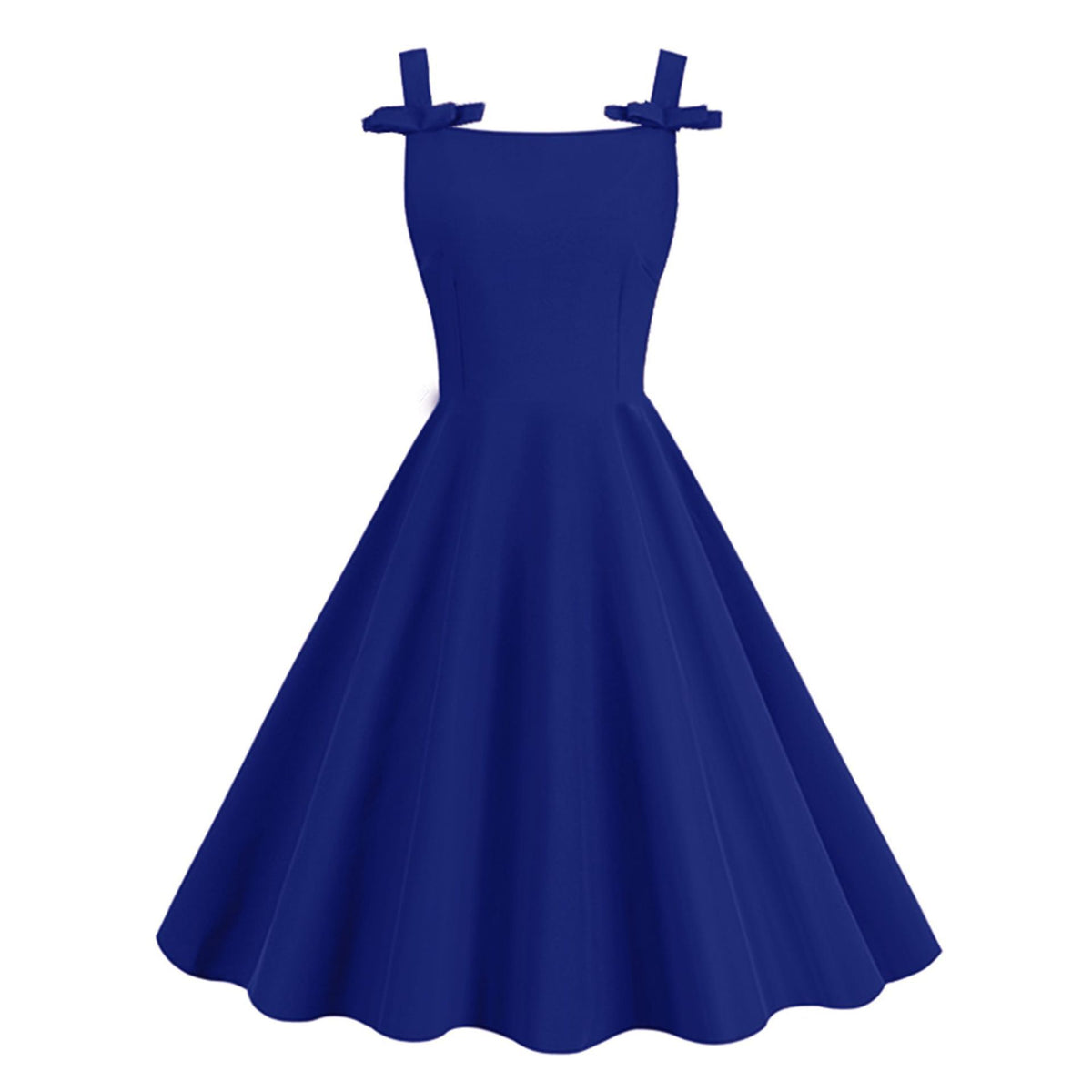 Sleeveless Village-color Bow-tie Audrey Hepburn-style Strap Maxi Dress, New Style by Ricaloux