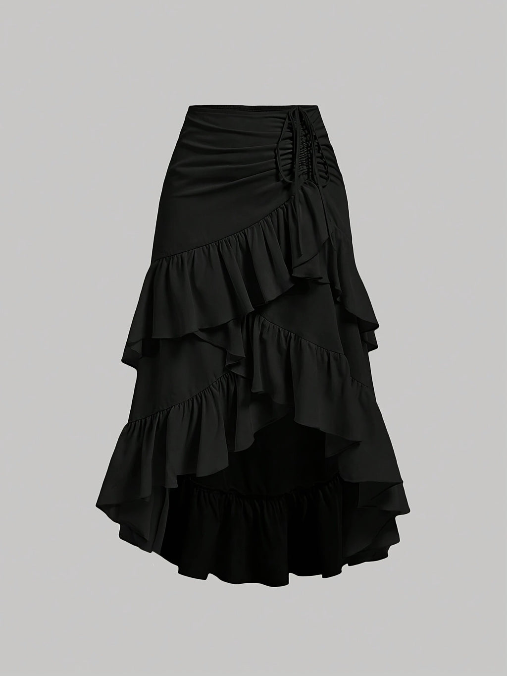 Sweet High-waisted Slimming Ruffled Hem Skirt For Women - RICALOUX