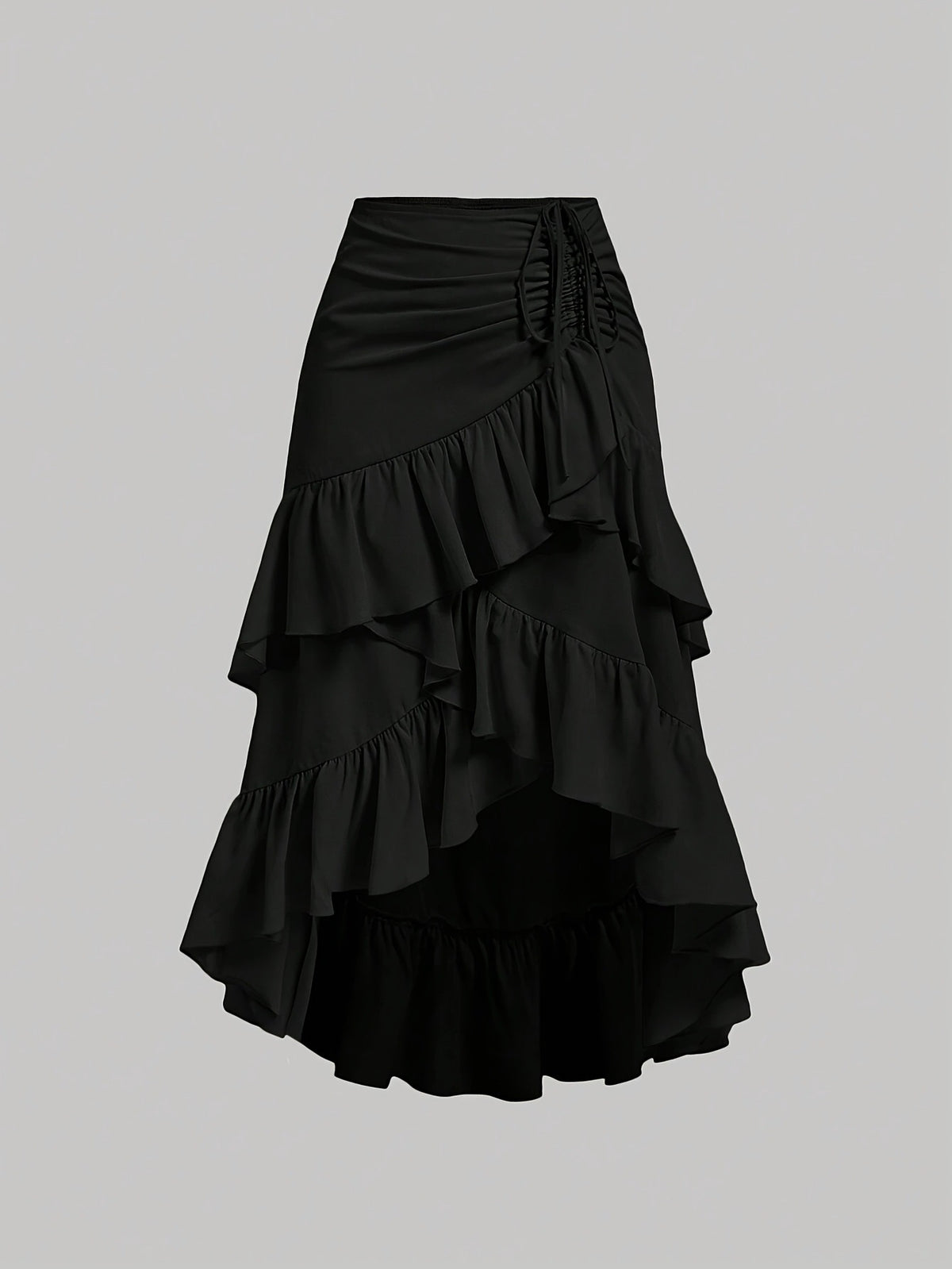 Sweet High-waisted Slimming Ruffled Hem Skirt For Women - RICALOUX
