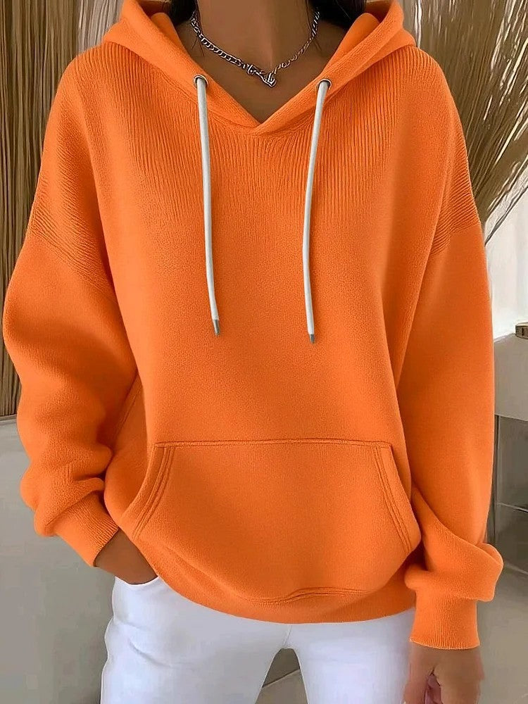 Casual Solid-color Trendy Hoodie With Drawstring Long-sleeve Hooded Sweatshirt – Premium 0 | RICALOUX