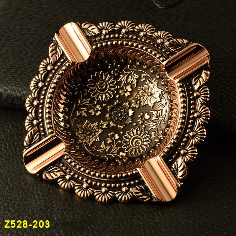 Vintage Pattern Ashtray Home Decor Metal - RICALOUX