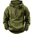 Ins Lace-up Hoodie Casual Sports Pocket Sweatshirt Men's Long-sleeved Top Clothing - RICALOUX