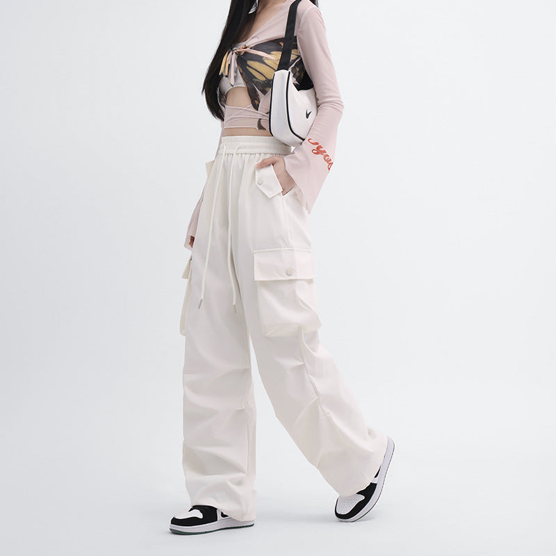 Korean Style Niche Drapey Cargo Pants For Women by Ricaloux