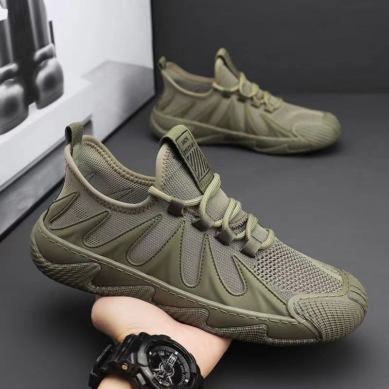 Breathable Mesh Sports Shoes Casual Lace-up Sneakers Men Non-slip Shoes by Ricaloux