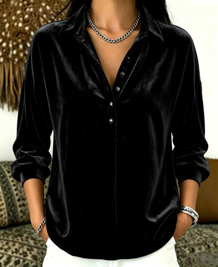 Casual Chic Womens Velvet Blazer With A Lapel Neckline by Ricaloux