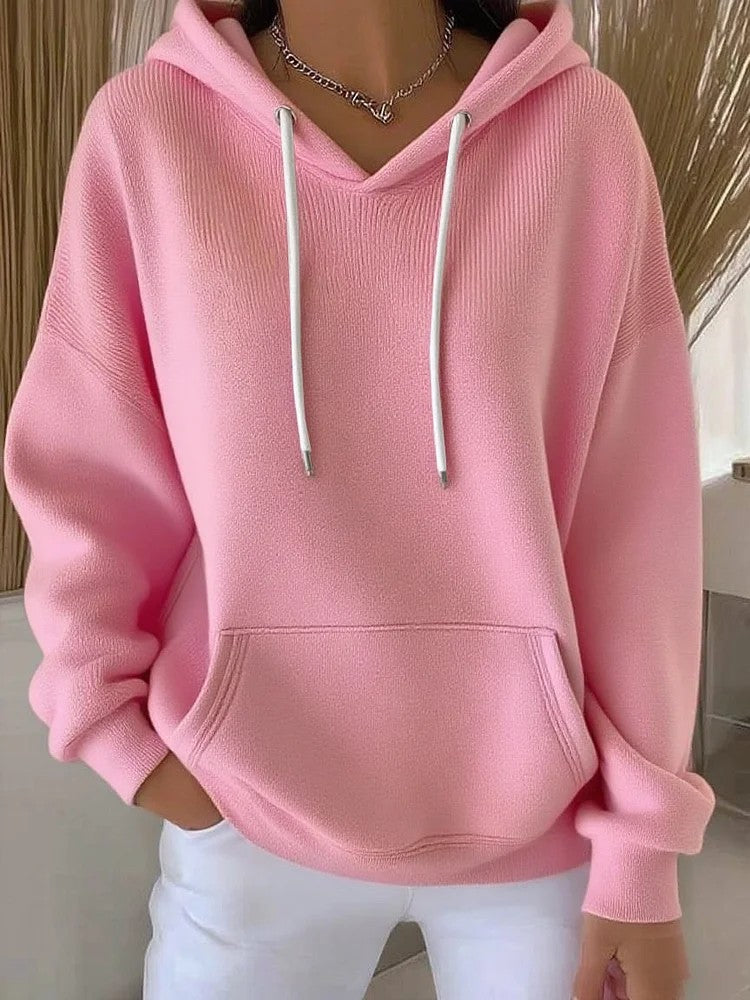 Casual Solid-color Trendy Hoodie With Drawstring Long-sleeve Hooded Sweatshirt – Premium 0 | RICALOUX