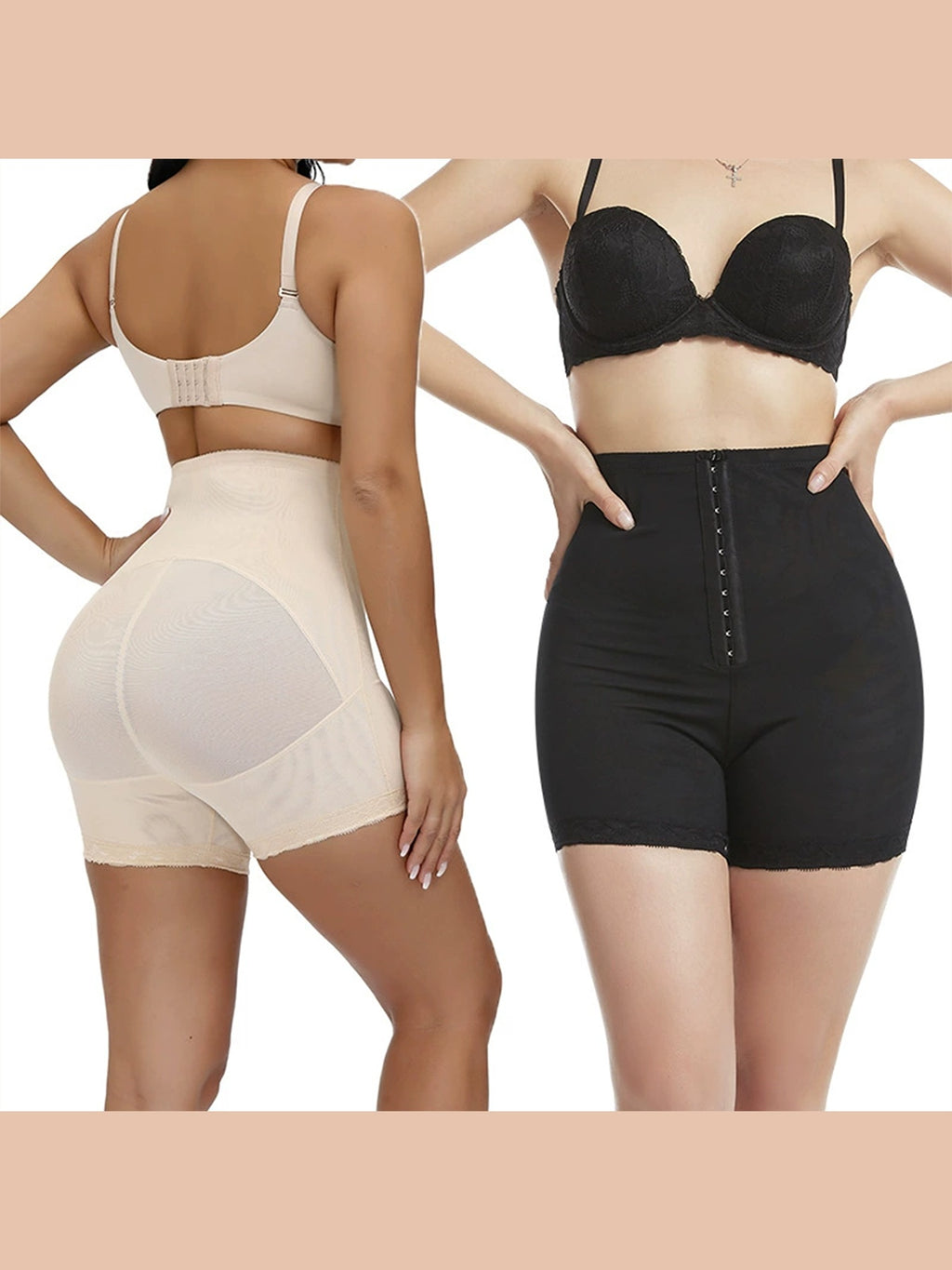 New High-Waist Postpartum Shaping Panties, Women's Lace Boyshort Shapewear With Buckle Closure, Tummy Control, Hip Lifting & Waist Slimming Base Layer Shorts by Ricaloux