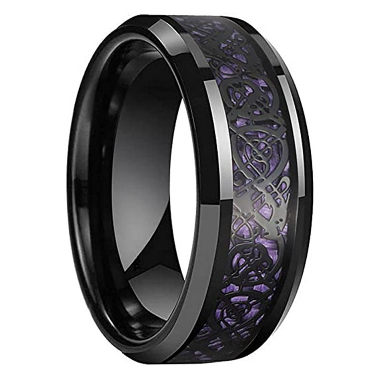 Tungsten Gold Men's 8mm Wide Jewelry Step Inlay – Premium 0 | RICALOUX