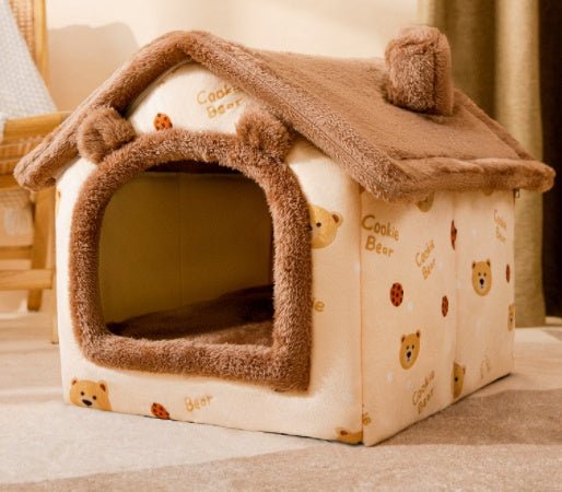 Foldable Dog House Pet Cat Bed Winter Dog Villa Sleep Kennel Removable Nest Warm Enclosed Cave Sofa Pets Supplies - RICALOUX