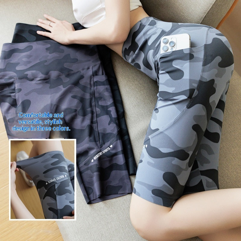 Camouflage Shark Thin Outerwear Yoga Pants by Ricaloux