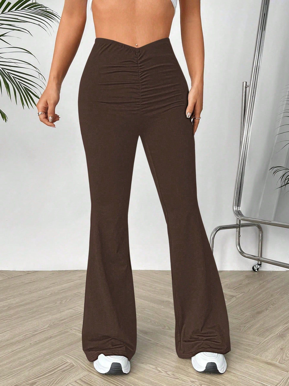 Womens V-waist Stretchy Bootcut Trousers by Ricaloux