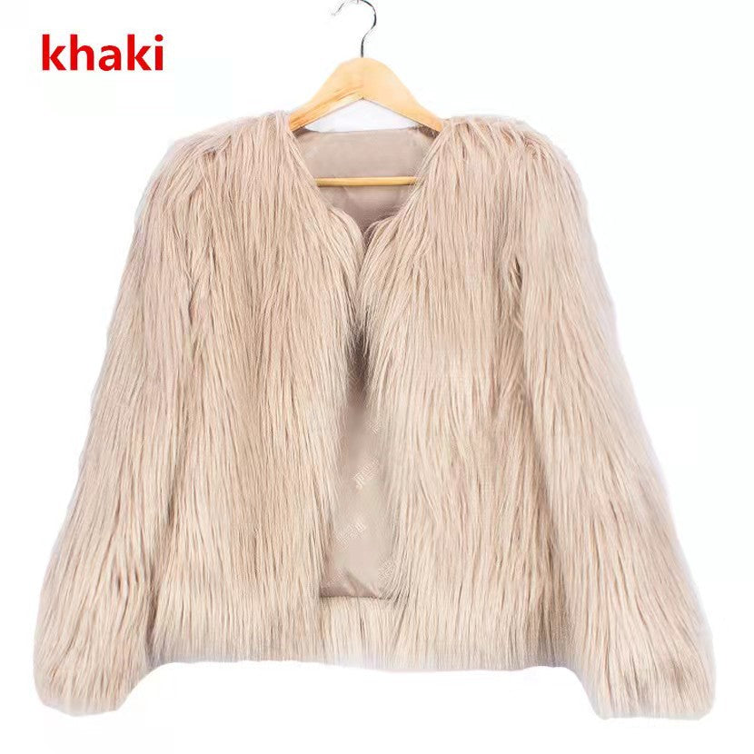 Long-sleeve Plus-size Washed Shearling Coat For European And American Women by Ricaloux