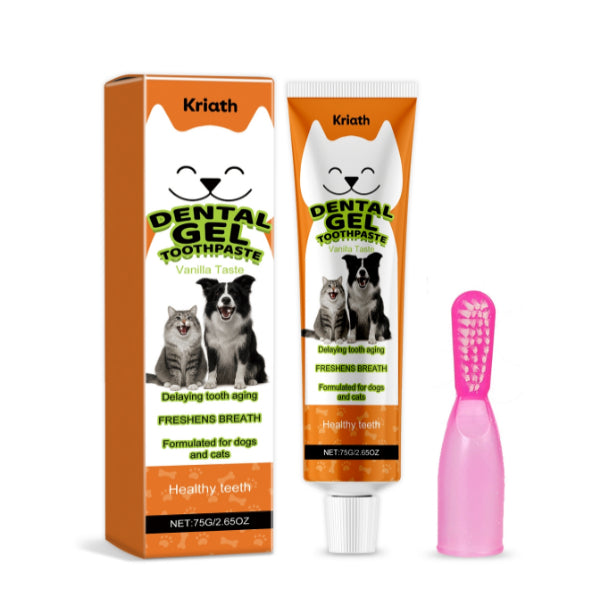 Vanilla-flavored Pet Toothpaste Care Set by Ricaloux