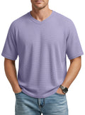 Mens V-neck Raglan Waffle-Knit Short-Sleeve Knit T-Shirt – Premium 0 | RICALOUX