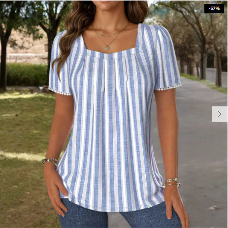 Womens Summer Top Casual Short Sleeves by Ricaloux