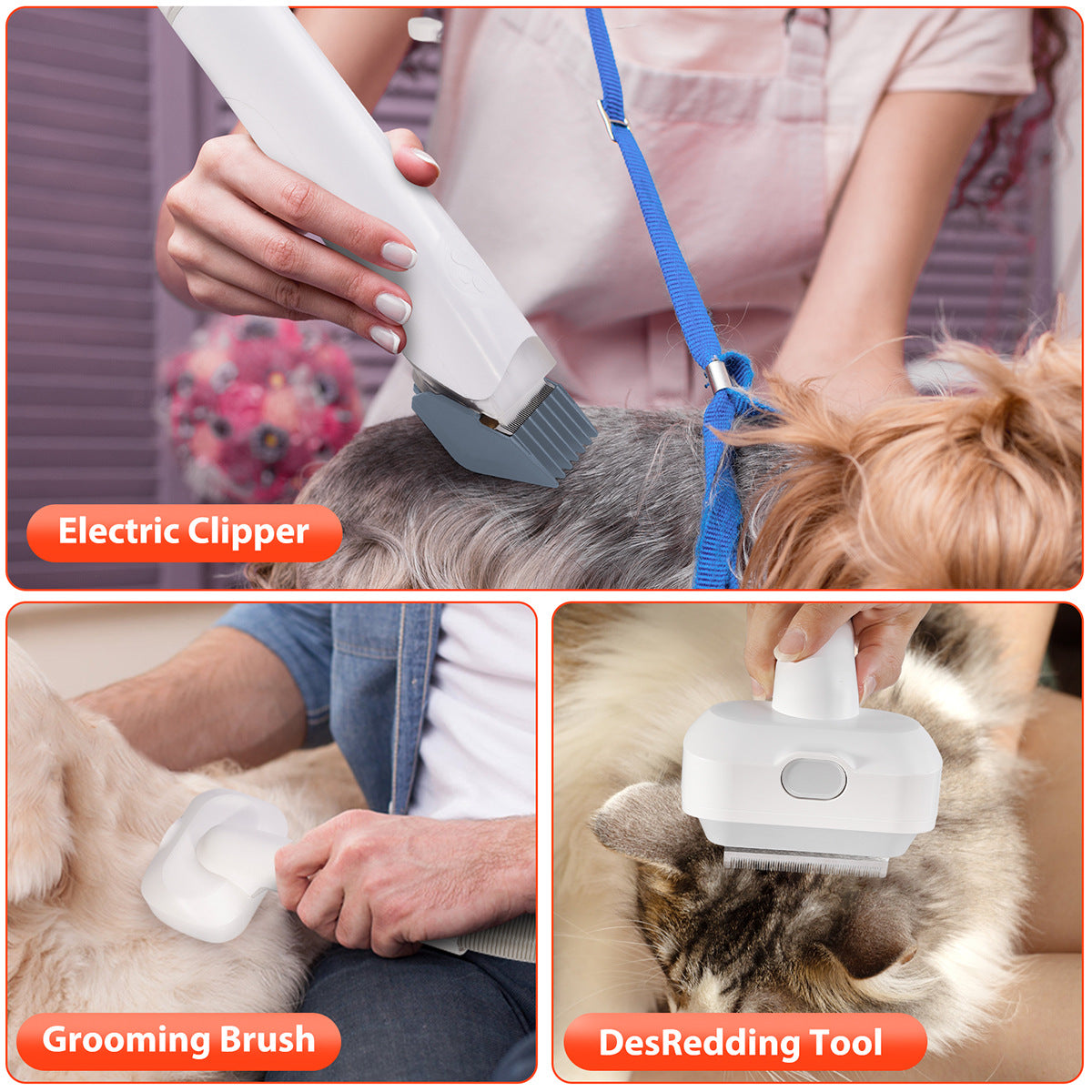 Pet Suction And Scissors All-in-one Machine Dust Collection Suit Multi-function Hair Care Device by Ricaloux