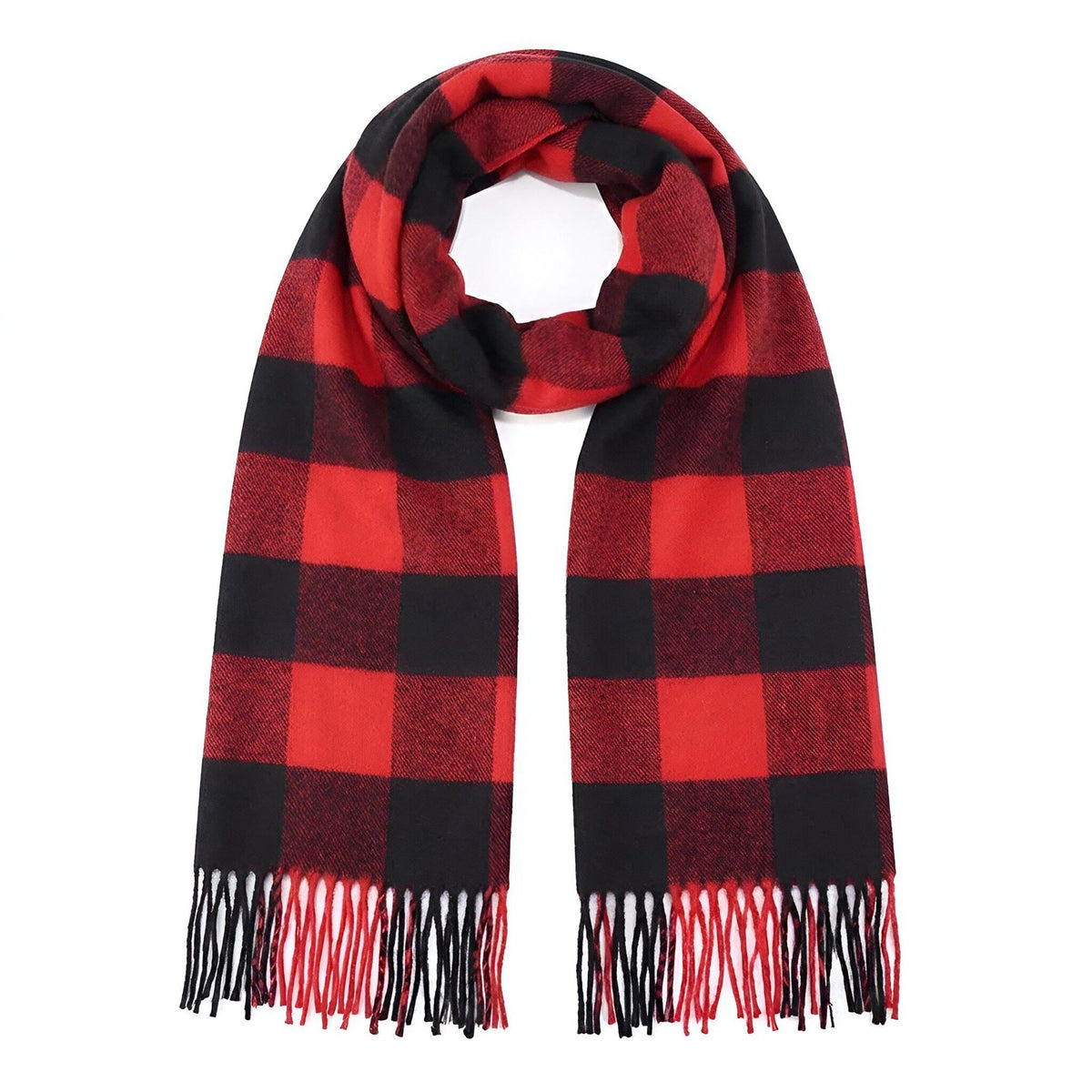 British-style Mens And Womens Couple Tassel Scarf With Large Plaid Pattern – Premium 0 | RICALOUX